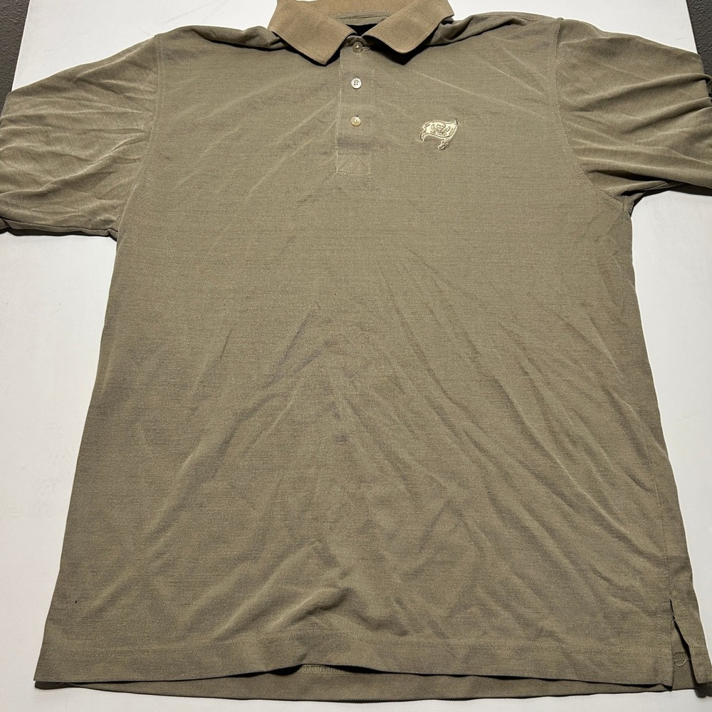 VTG Reebok Golf Tampa Bay Buccaneers Polo Shirt Mens Medium Green PlayDry 1004A